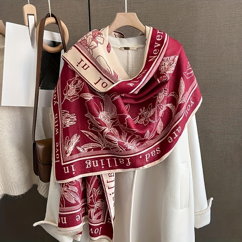 High-end 140 large square scarf women's silk cashmere blended scarf  original single double-sided two-color