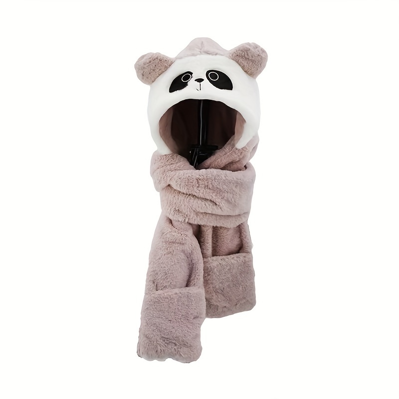 Femmes mignon Panda seau chapeau automne et hiver en peluche