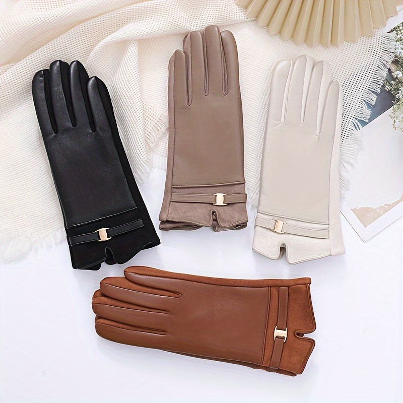 Automne Hiver Hommes Femmes Gants Daim Chaud Thermique Polaire Split Finger  Gants Sport de Plein Air Conduite Homme Mitaines à Écran Tactile