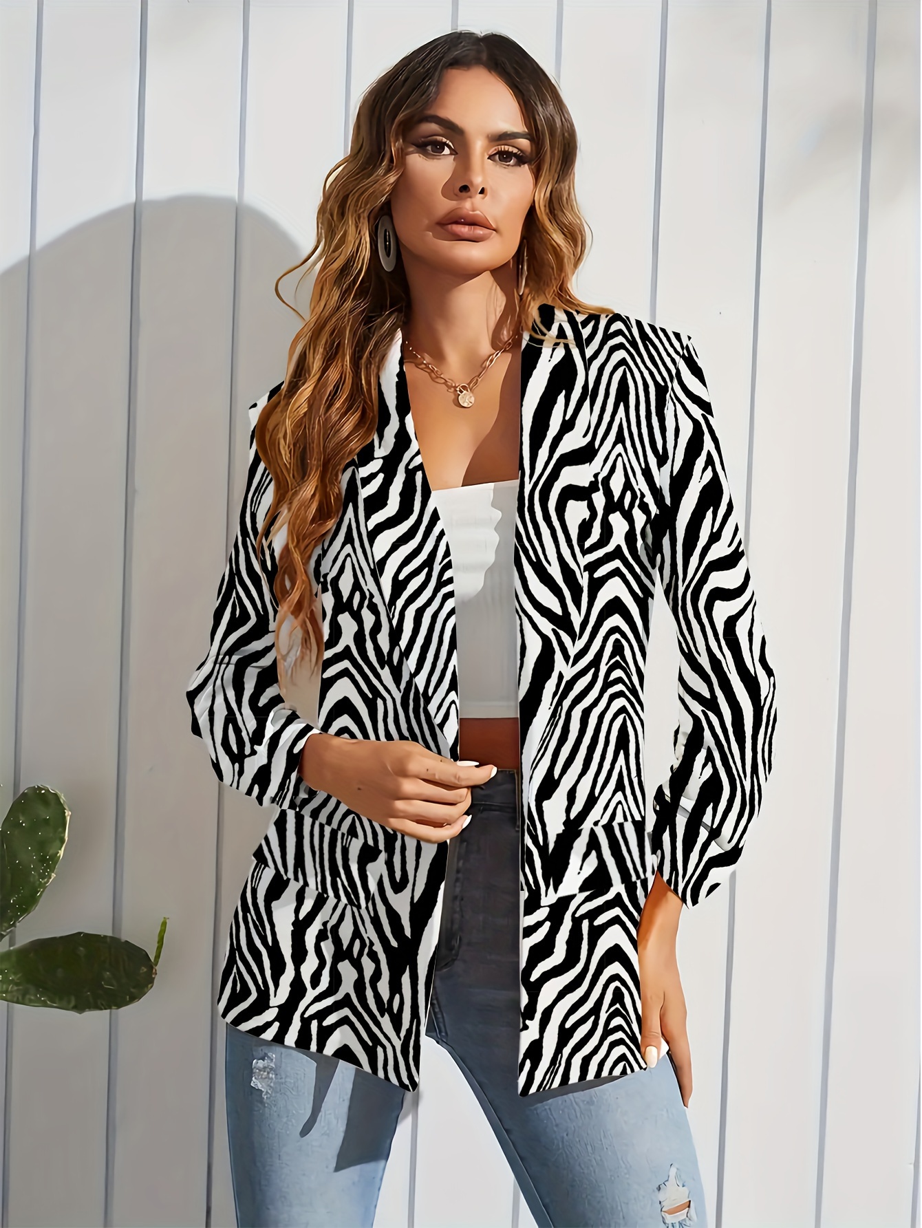 Zebra Blazer - Temu