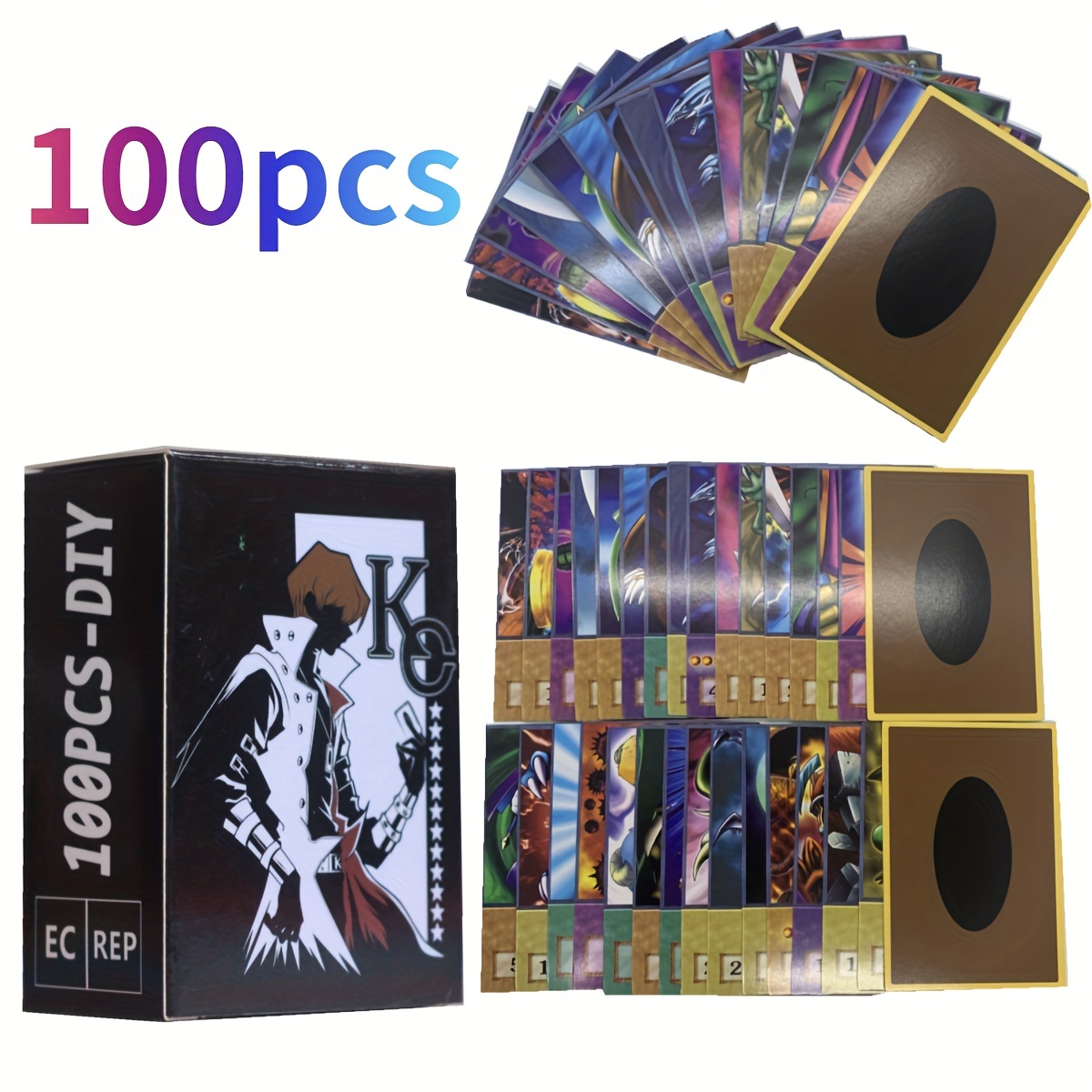 100PCS Yu Gi Oh Flash Card Japanese Different Anime Style Card Dueling  Monsters Dark Magician DIY Game Collection Cards Toys