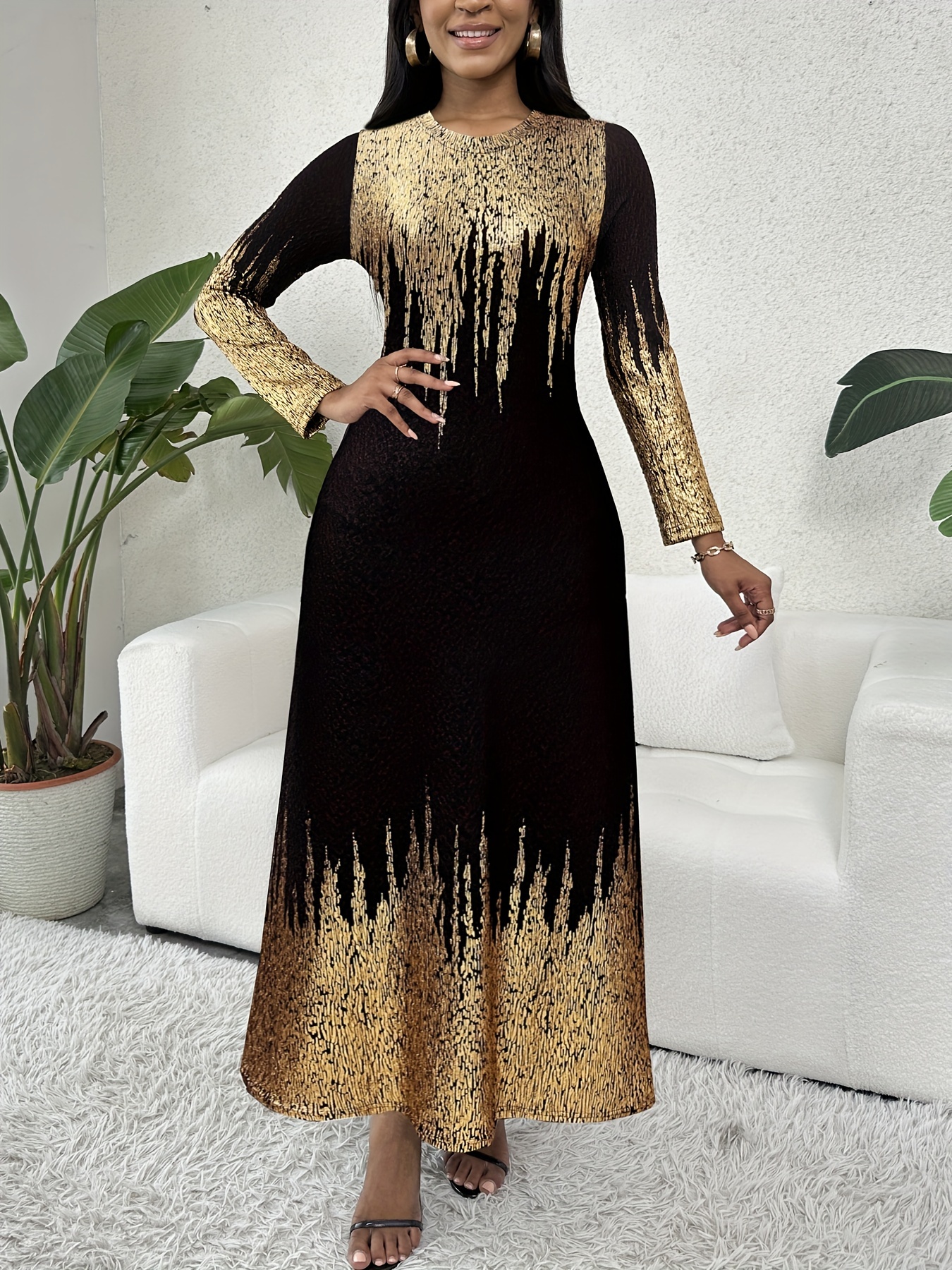 Black and clearance gold womens dress