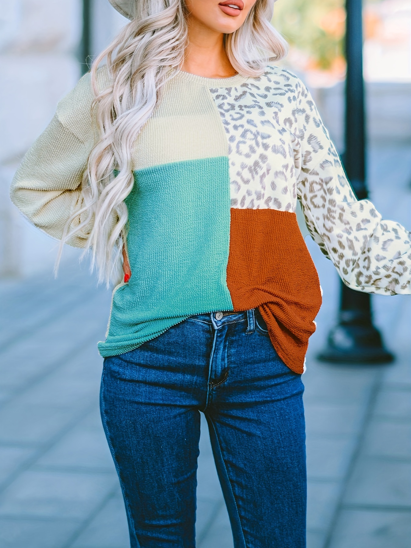 Womens Leopard Sweater