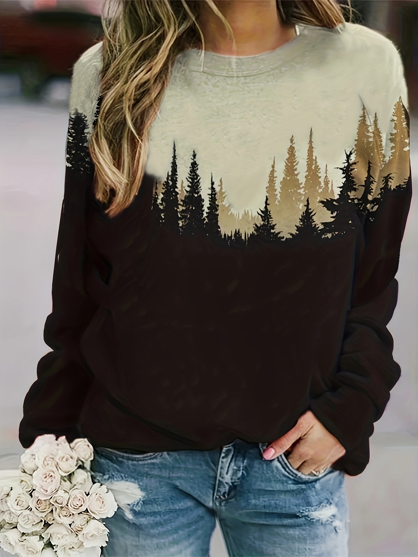 Treetop silhouette casual sweatshirt new arrivals