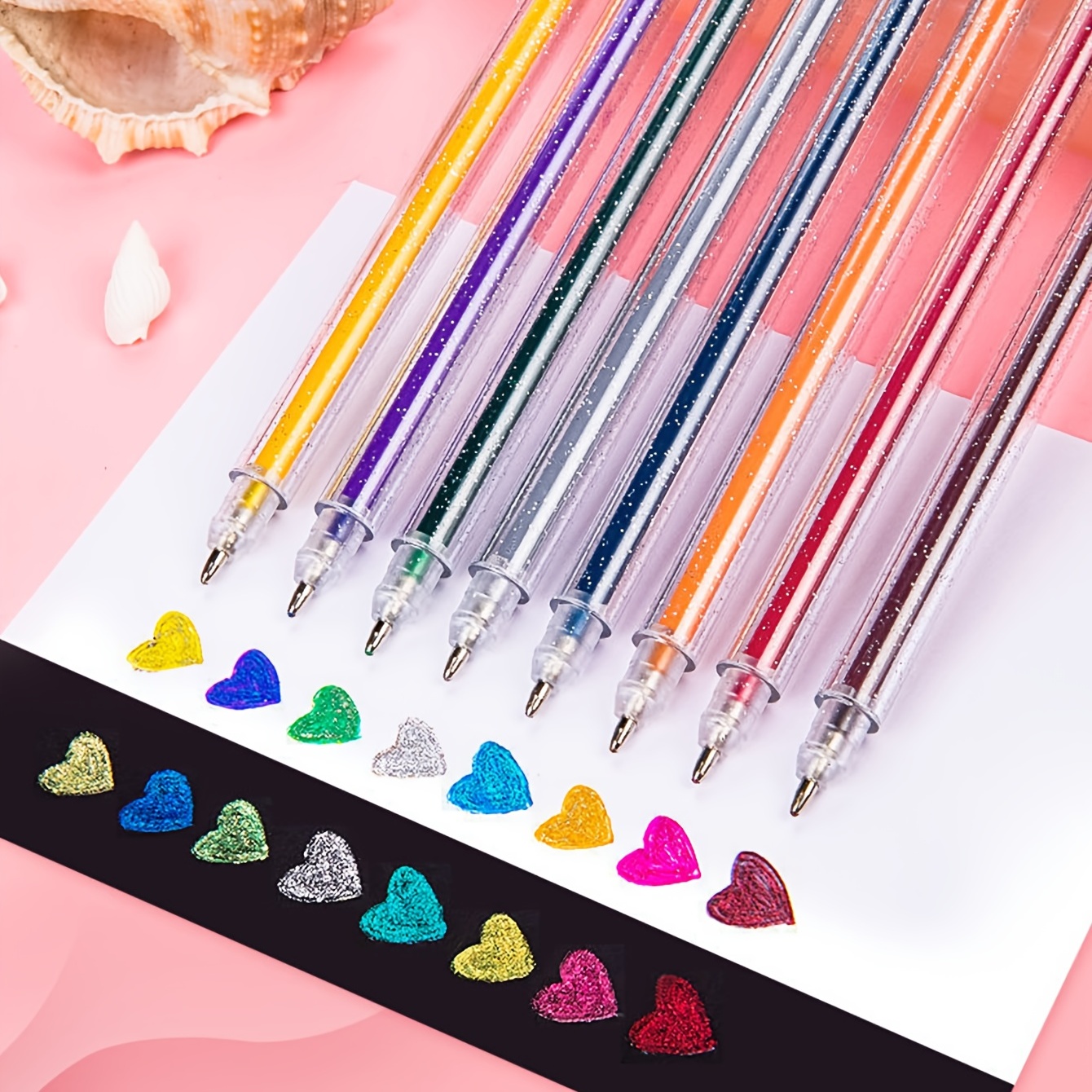 6pcs Colorful Gel Pen Creative Journal Pen Multi-color Pen Glitter Color  Pen Six-color Set
