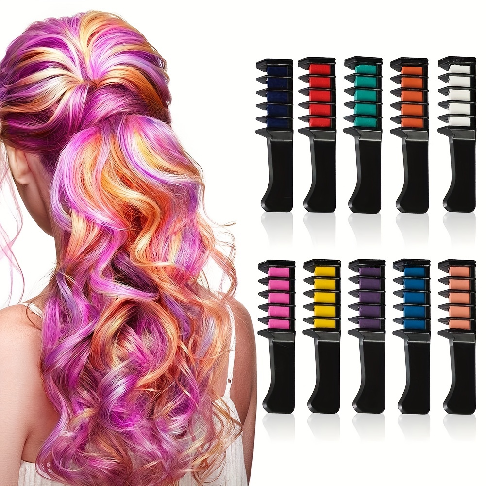 Hair Chalk Comb Temporary Hair Color Dye For Girls, Washable Hair Chalk For  Girls Age 4 5 6 7 8 9 10 For Birthday Cosplay Diy, Halloween, Christmas -  Temu Italy