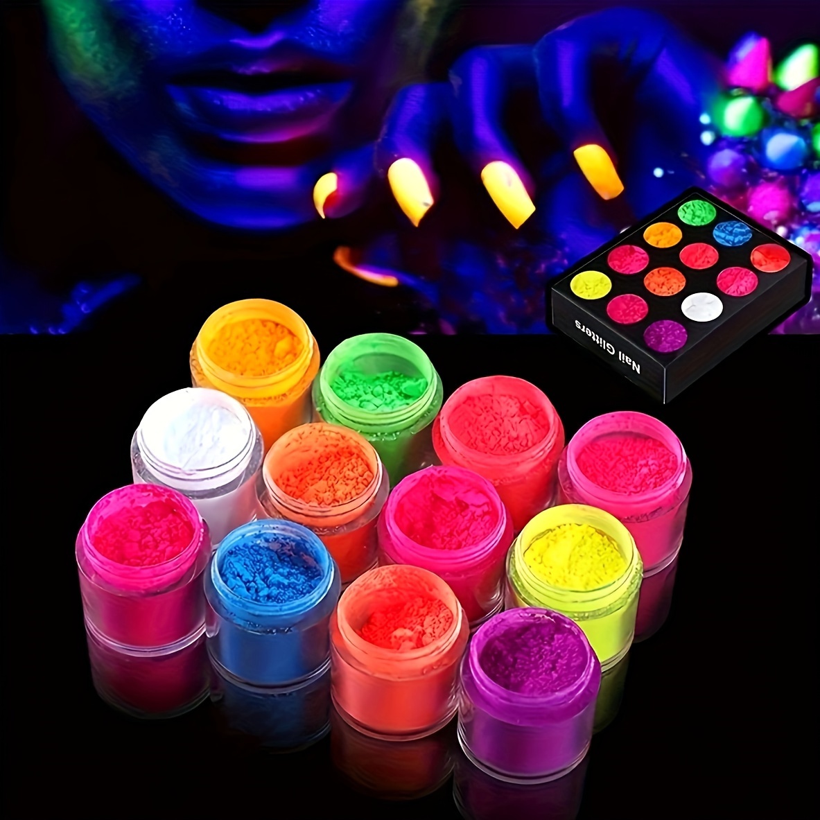 MARBLERS Glow in The Dark Mica Powder [Glow Cream] 3oz (85g) | UV Glow  Pigment | Non-Toxic | Blacklight Luminous Dye for Nail Polish, Resin,  Acrylic