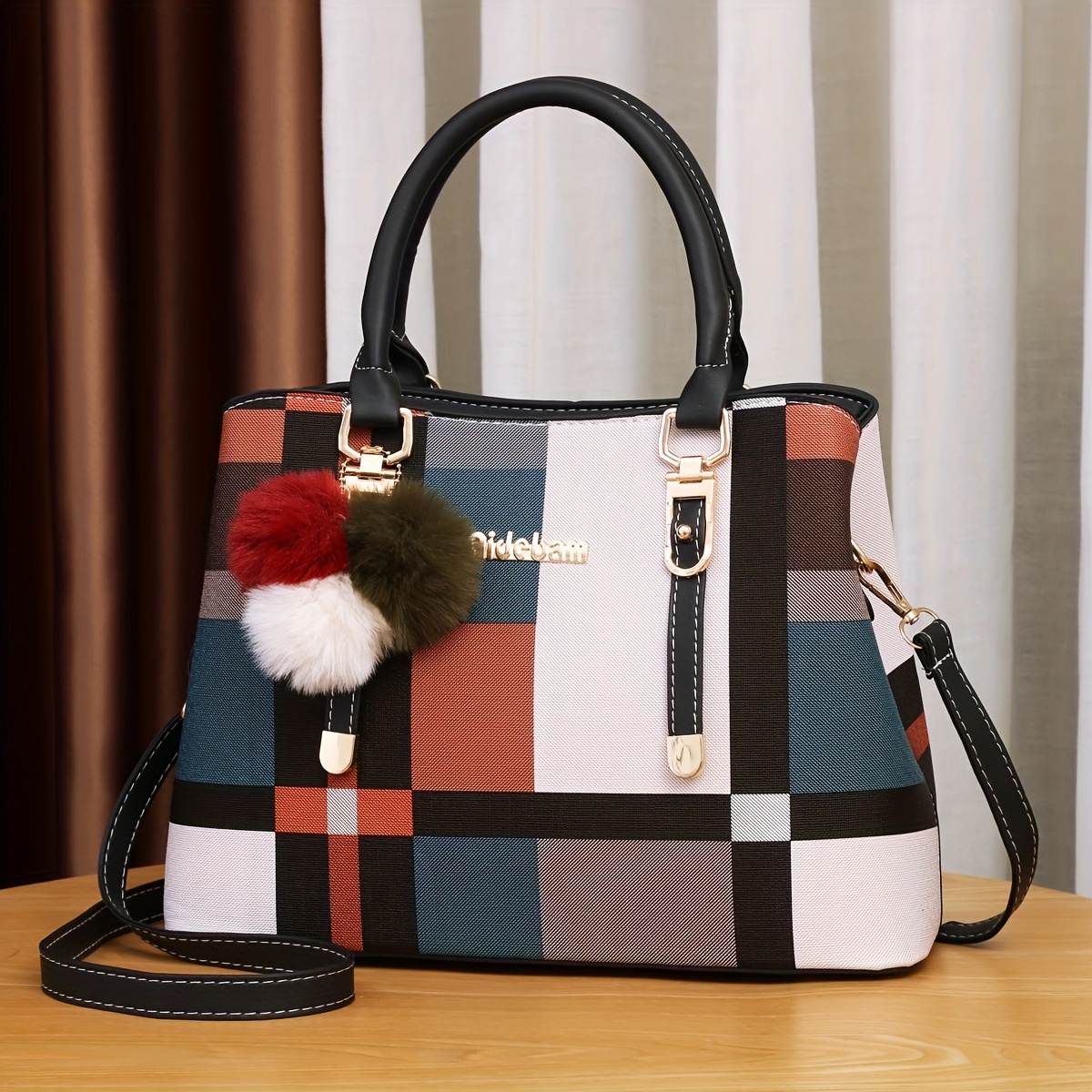 FR Fashion Co. Women's Checkered Shoulder Bag