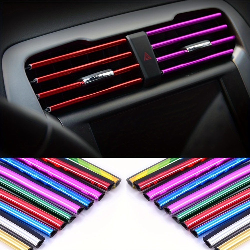 Mehrfarbige Auto-Lüftungsschlitz-Zierstreifen im U-Stil,  Auto-Dekorationsstreifen, Innen-DIY-Auto-Styling, universelles Autozubehör