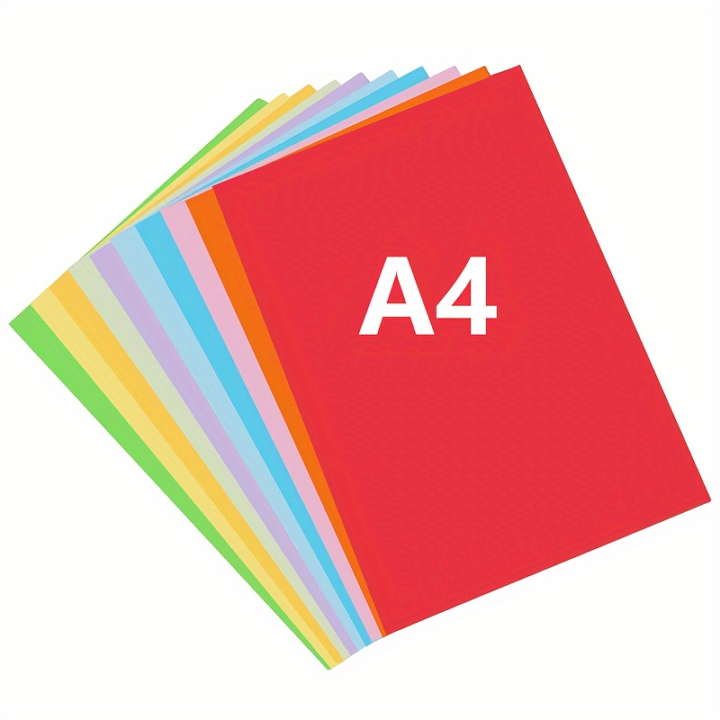 100 Sheets Cardstock Colored Paper Assorted Colors 8.3 x 11.7