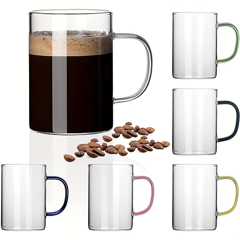 15 Oz Double Walled Coffee Cups Glass Coffee Mugs Clear Coffee Mug with Lid Insulated  Coffee Mug Perfect for Cappuccino,Tea,milk ,Espresso,juice, Hot Beverage  with Handle (15oz, with bamboo lid) 