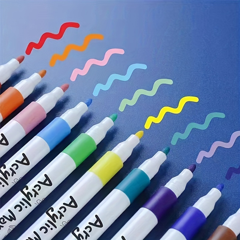 Arrtx 15mm Jumbo Acrylic Markers, 10 Colors Acrylic Paint Pens for