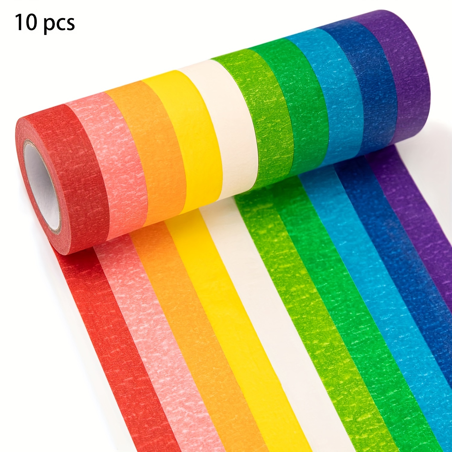  8 Rolls Colored Masking Tape Rainbow Colors Painters Tape  Colorful Craft Art Paper Tape for Kids Labeling Arts Crafts DIY Decorative  Coding Decoration Teaching Supplies, 0.6 Inch x 16 Yard, 8