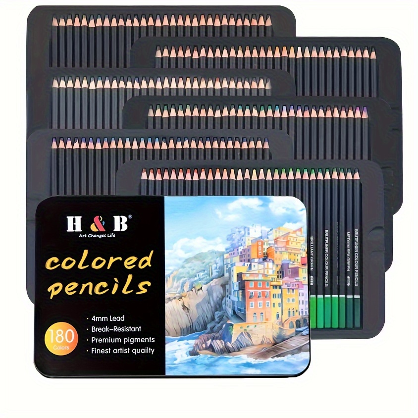 48/72/120/180 pièces Brutfuner crayons de couleur à l'huile - Temu