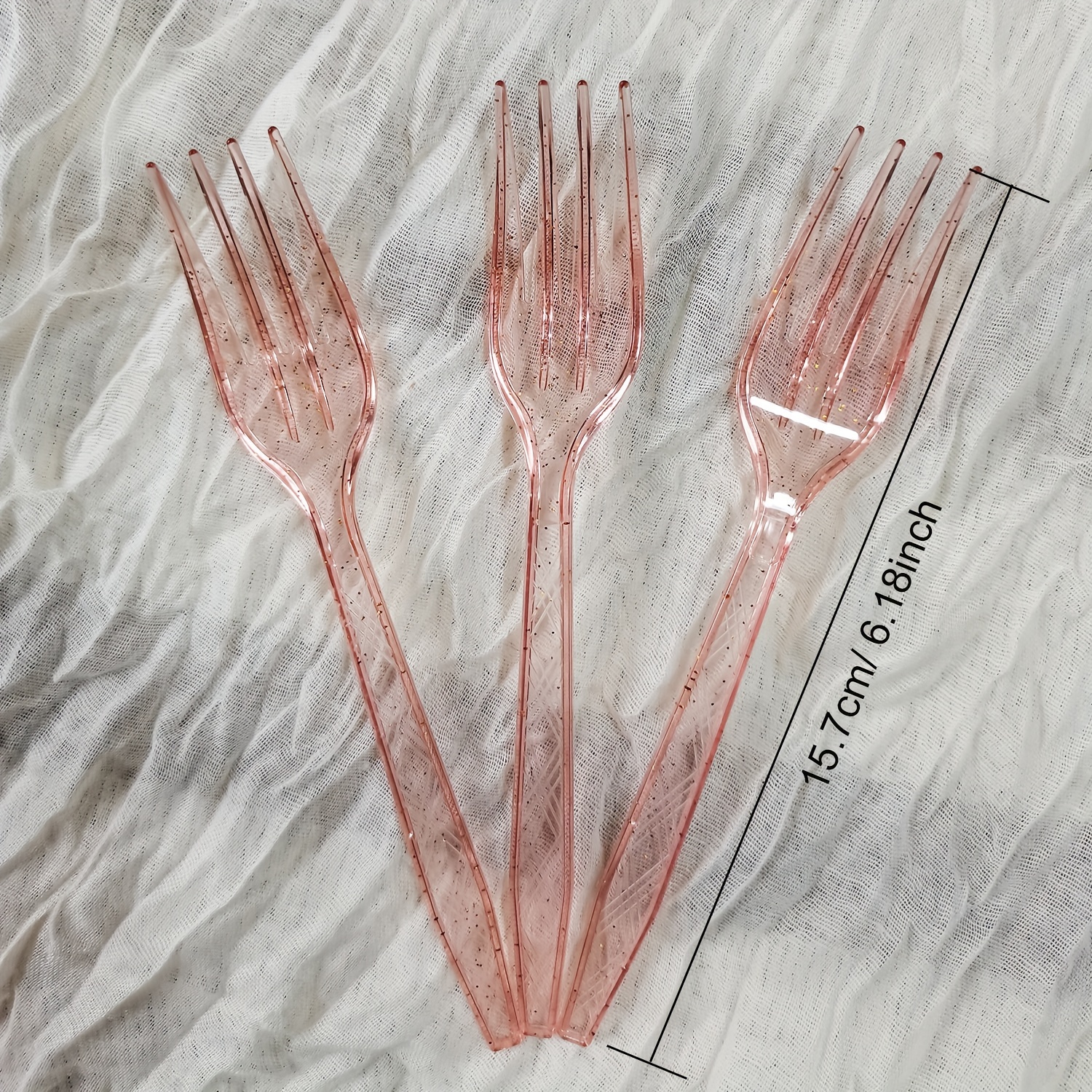Clear and Silver Plastic Cutlery Set