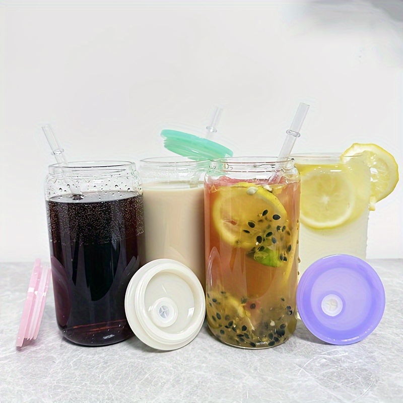 16oz Bubble Tea Straw Tumbler Plastic Boba Cup Double Wall Iced Coffee Cup  Clear Pastel Color Cold Cup For Bridal Party