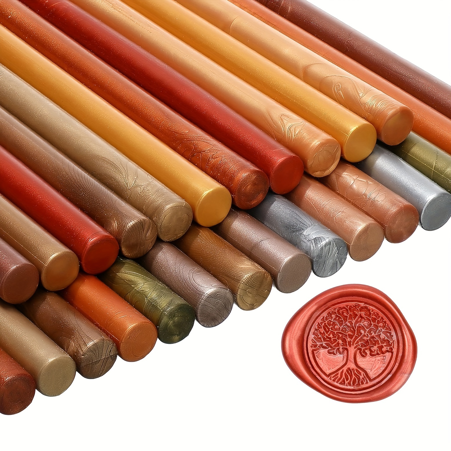 Rose Gold Wax Seal Sticks, 20pcs Wax Sealing Sticks for 0.43 Glue Gun, Wax Seal