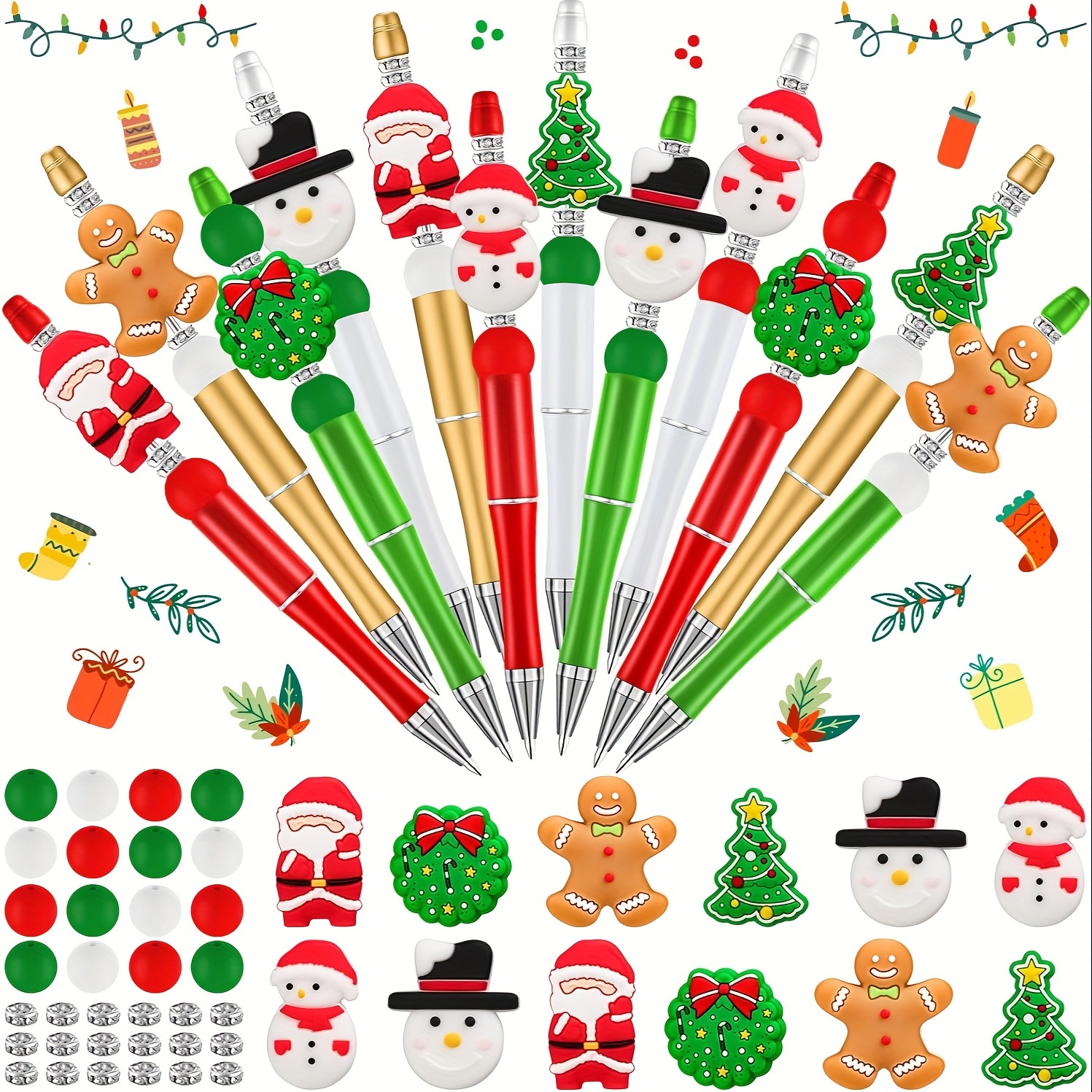 Christmas Beaded Pens - Temu