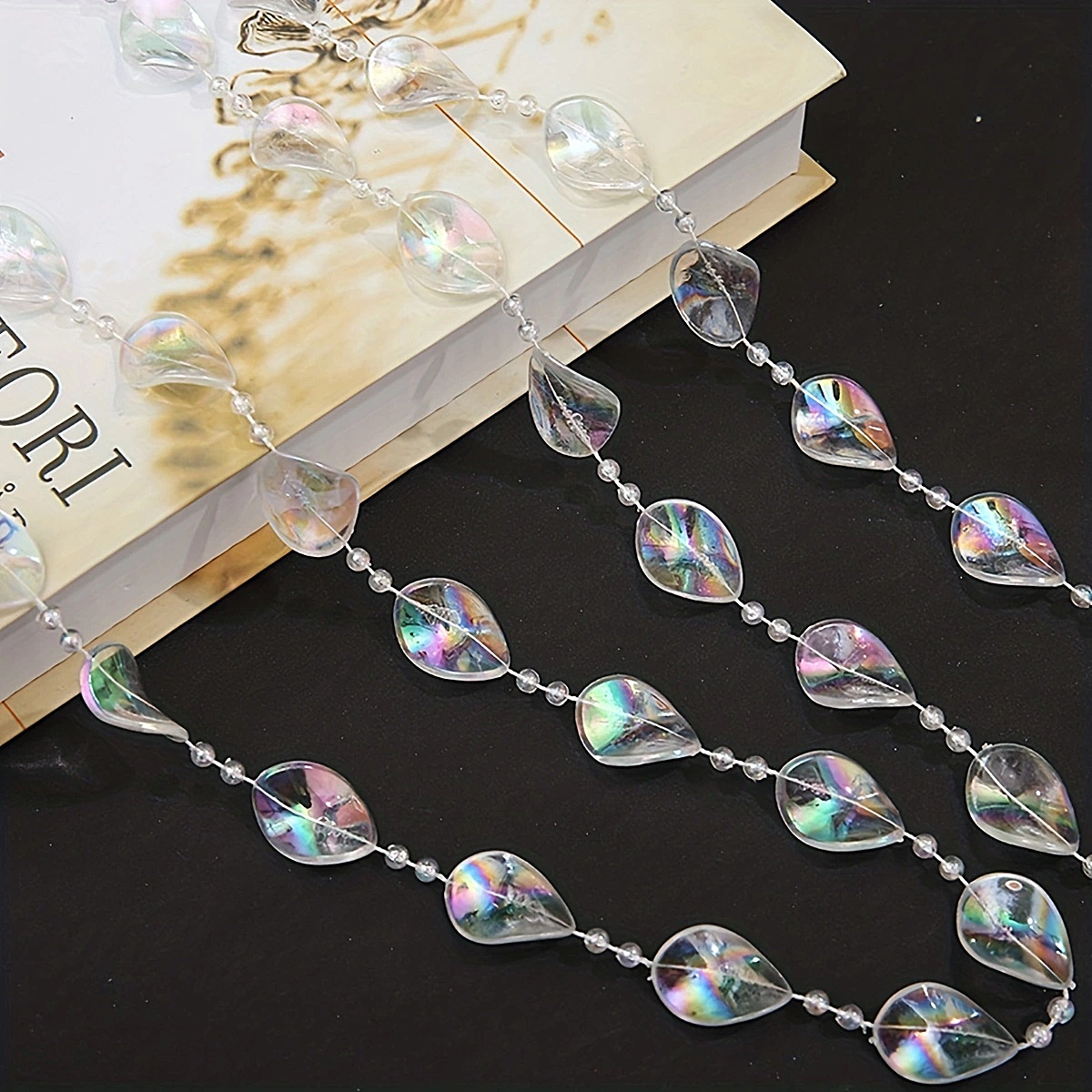 Acrylic Crystal Garland Diamond Hanging Chain Wedding Decor Faux Loose Bead  BULK