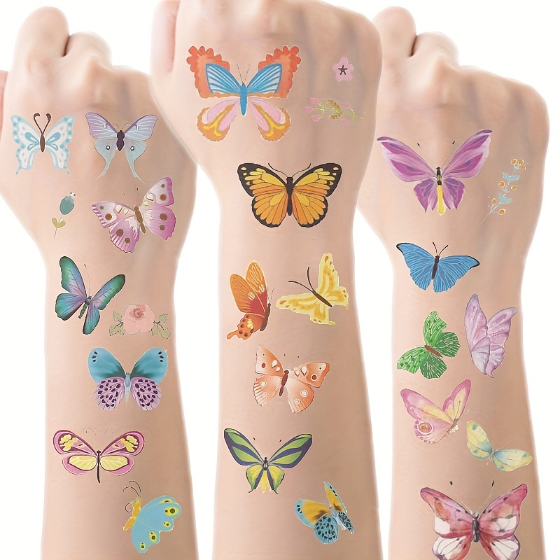 120 Styles 3d Butterfly Temporary Tattoos Butterfly Tattoos - Temu