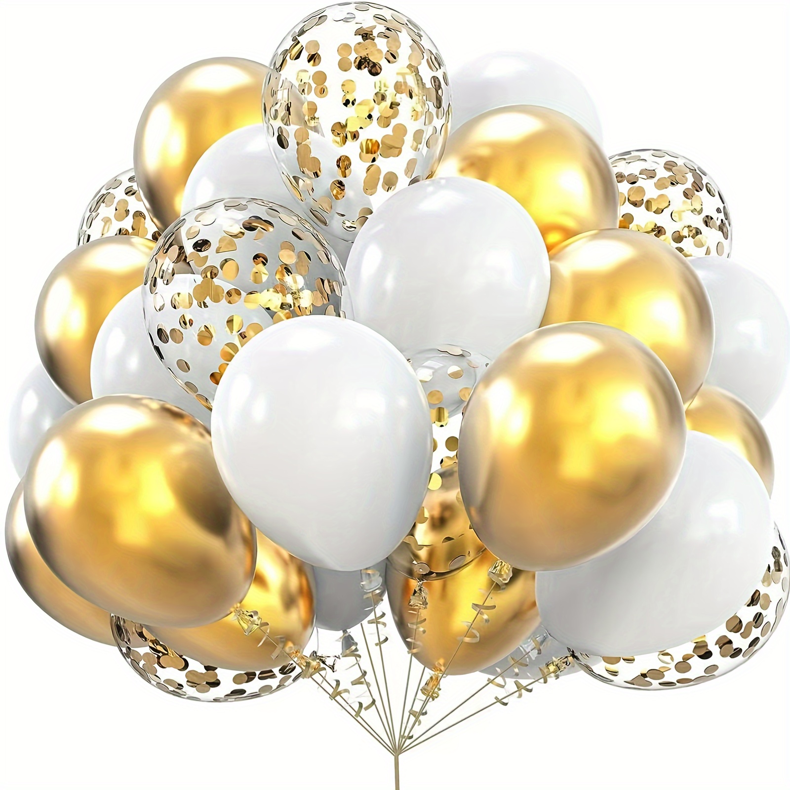 Nuestros globos blancos y plateados lucen impecables en esta