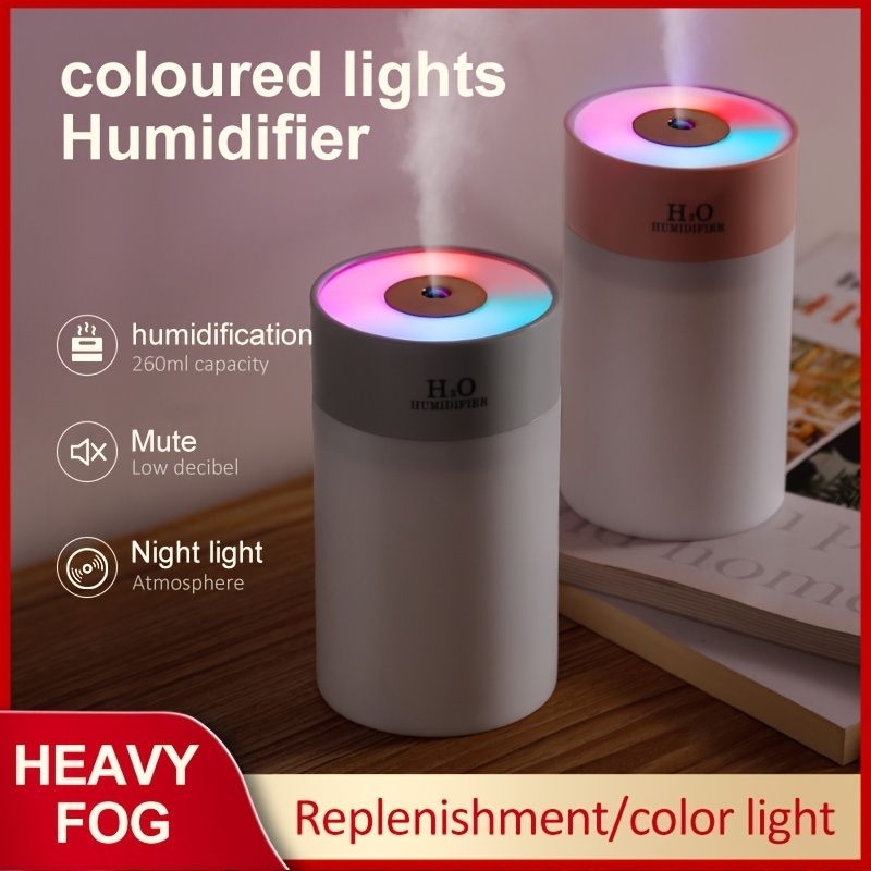 6€02 sur Humidificateur d'Air Rechargeable USB de Bureau Muet 350Ml avec  Lumière - Rose - Humidificateur - Achat & prix