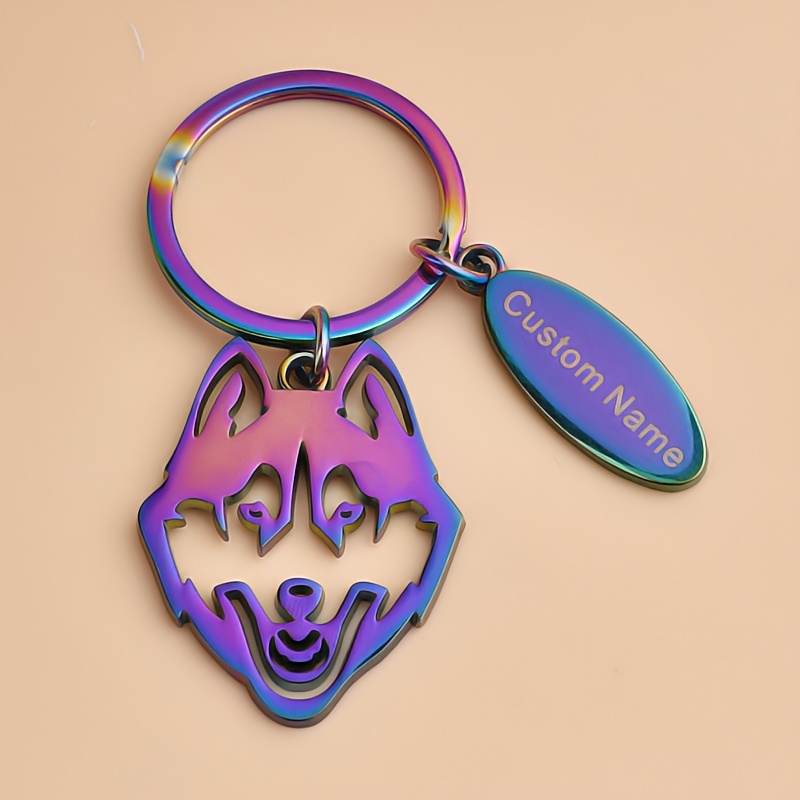 Husky Dog Keychain with Name - 3D printed gift