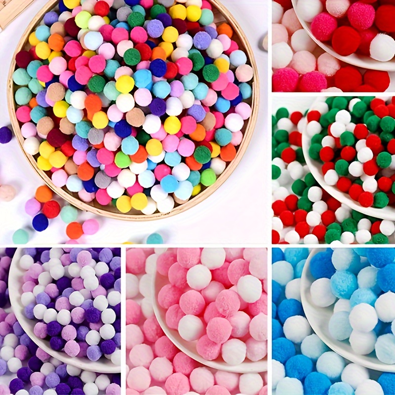 300pcs/500pcs 0.39inch Colorful Pom Pom Balls, Plush Velvet Balls For Arts  And Crafts, Handcraft Pom Pom Balls, Holiday Decoration, Christmas Decorati