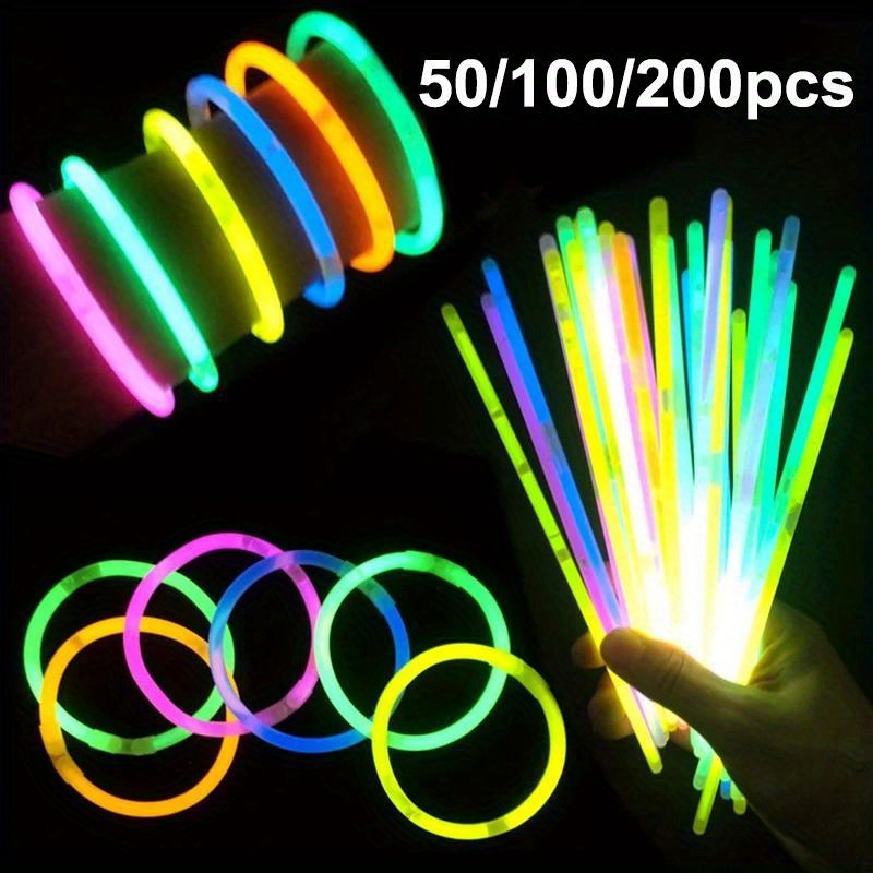 10pcs 6in Yellow Multifunctional Glow Sticks With Hooks, Night Cycling,  Night Fishing, Camping, Parties, Concerts, Birthday Parties