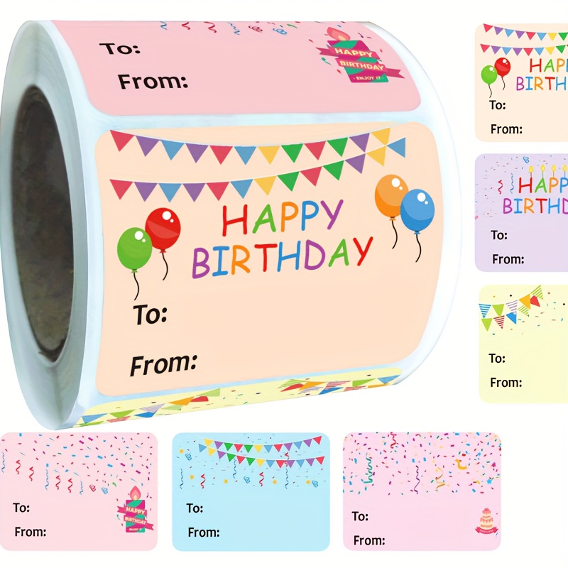 Joyeux Anniversaire Stickers Autocollants Anniversaire Étiquettes Rondes en  Papier pour la Décoration de Fête d'anniversaire Autocollants