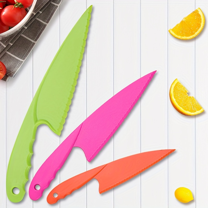 3pcssafe Cooking Knives Plastic Kitchen Knife With Crinkle - Temu