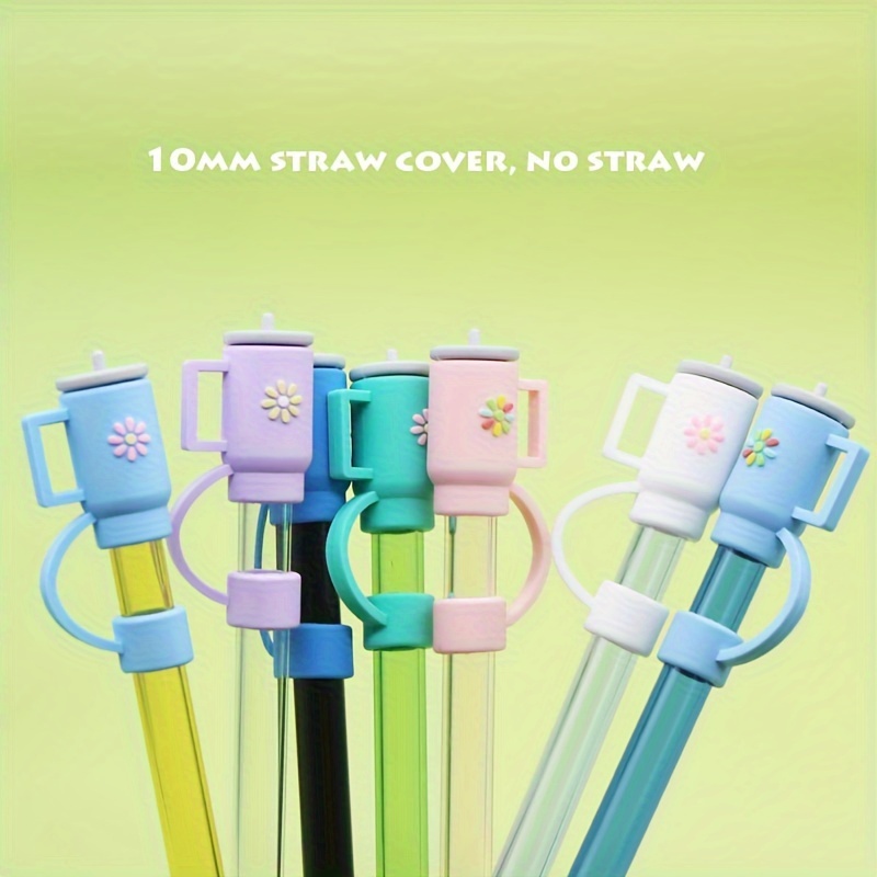 5Pcs Halloween Animal Straw Tips Cover Cap Reusable Silicone Straw Toppers  Drinking Straw Tips Lids for 6-8 mm Cut Straws Plugs