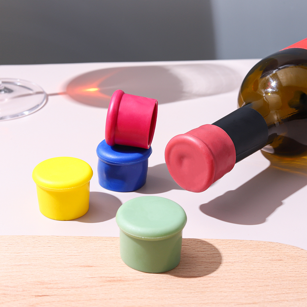 Comprar 12 Uds. Tapones de vino coloridos Gel de sílice tapón para botella  de vino tinto botella de vino