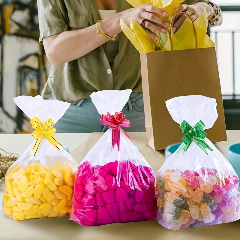 Lazos de tracción con purpurina para regalo, cintas de nudo para envolver  regalos, cesta de flores, decoración de coche de boda, colores aleatorios