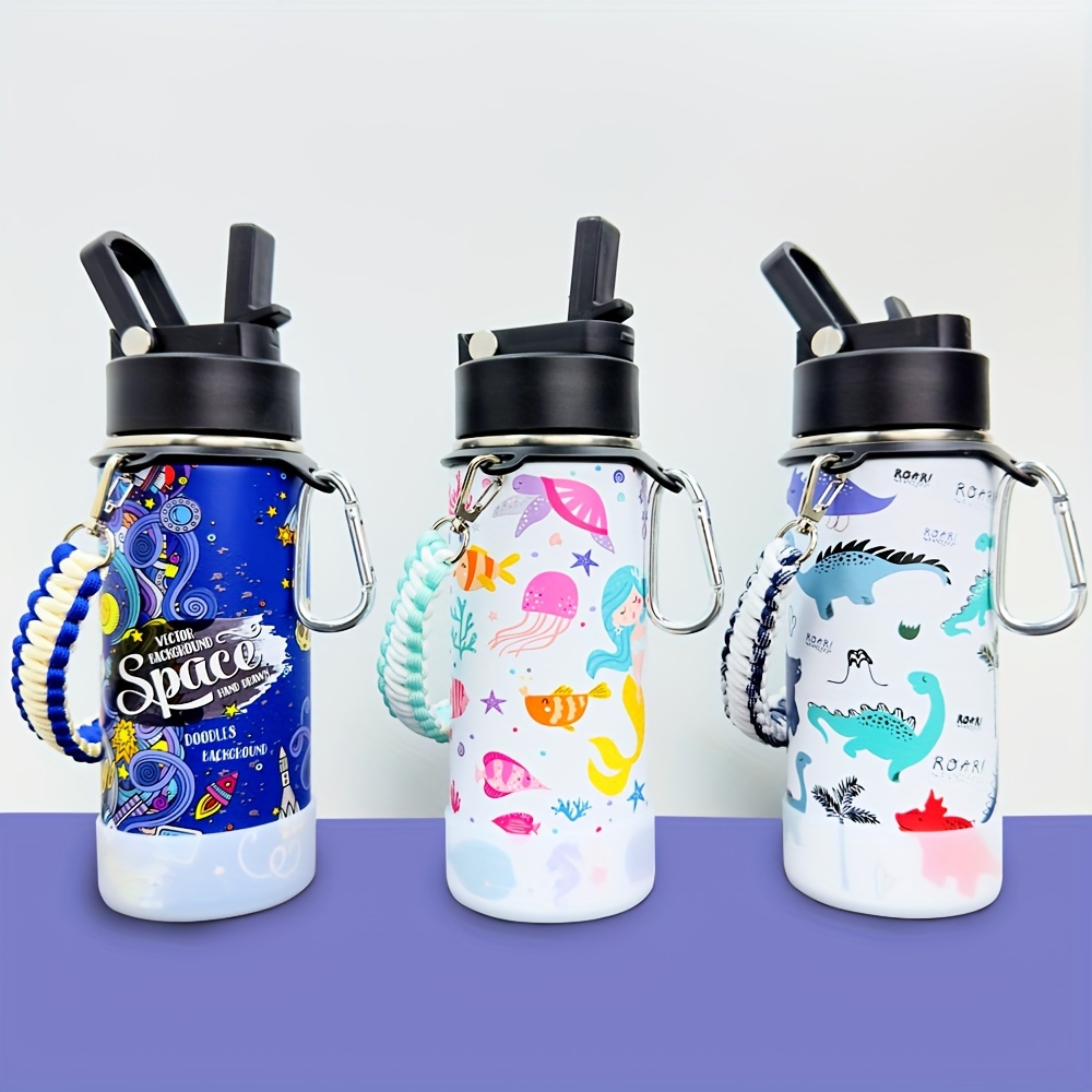 Botella de agua de unicornio para niños, termo con tapa, botella con  purpurina brillante, botella de acero inoxidable, botella al vacío, regalo  de