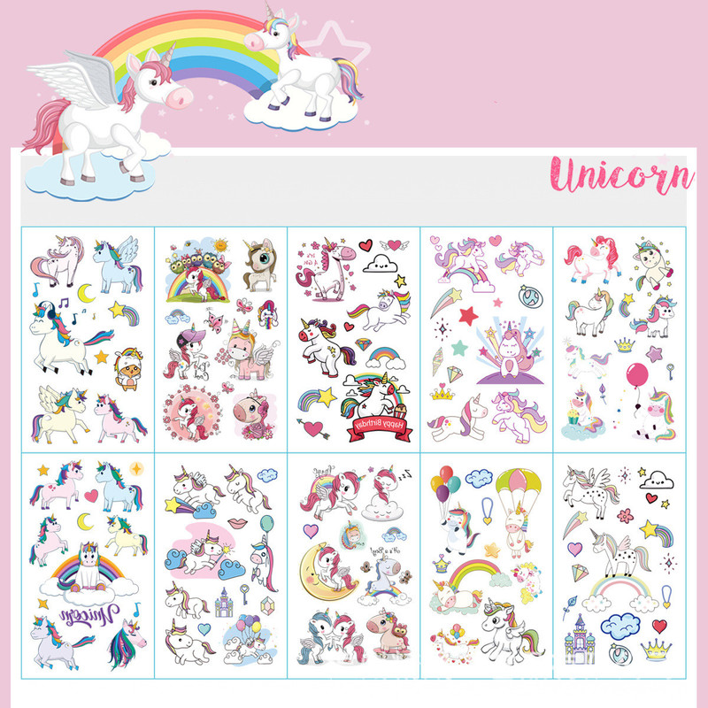 24 Reusable Unicorn Drinking Plastic Straws + 6 Temporary Tattoos for Girls  | Birthday Party Supplies - Rainbow Favors Decorations with 2 Cleaning