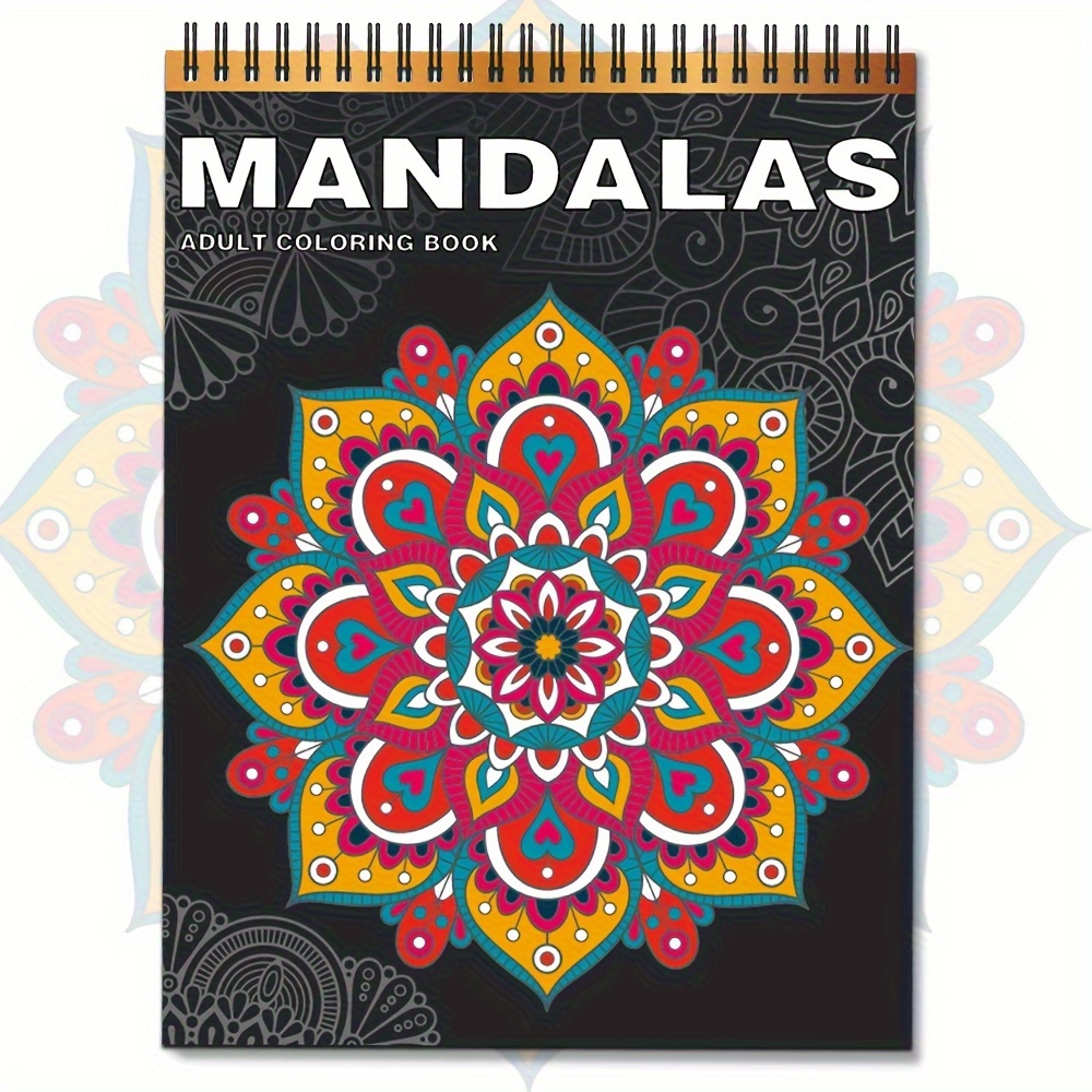 2 Pcs Mandala Coloring Book For Adults, 40 Original Mandalas Patterns, A4  Size, Spiral Bound, One-Sided Printing, Adult Coloring Book For Women, Relax