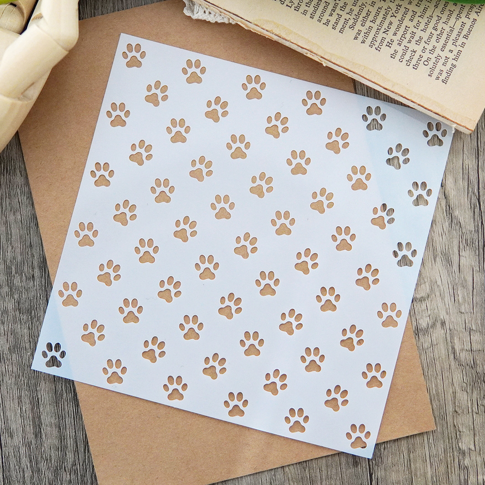 Pet Claw Footprints Plastic Embossing Folders for Card Making