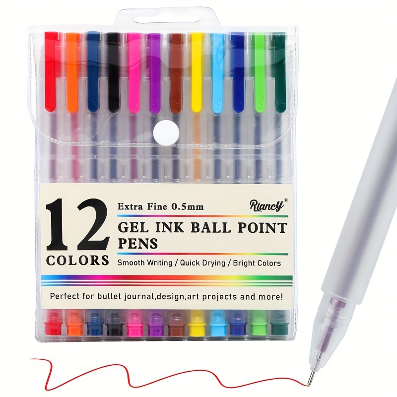 12 Vibrant Colors Gel Pen Set Smooth Writing Pens For - Temu