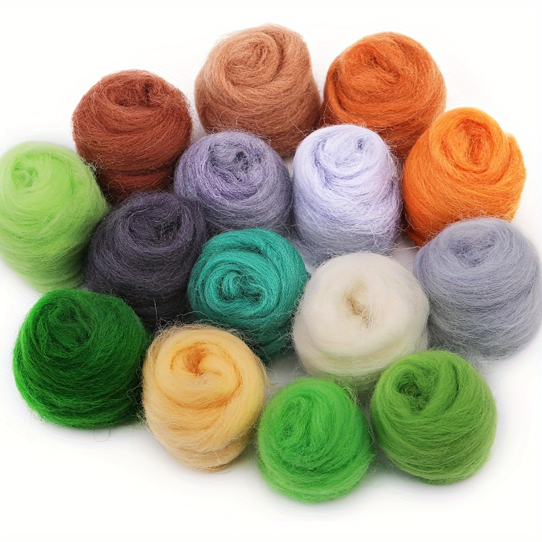 12pcs 12 Colors 5g Wool Fibre Roving For DIY Needle Felting Hand Spinning  Sewing Craft Arts