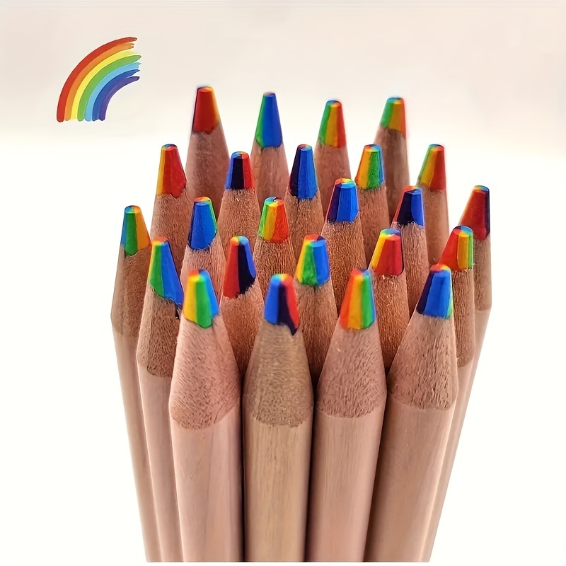 GOLDGE 40pcs Rainbow Pencils, 4 Color in 1 Rainbow