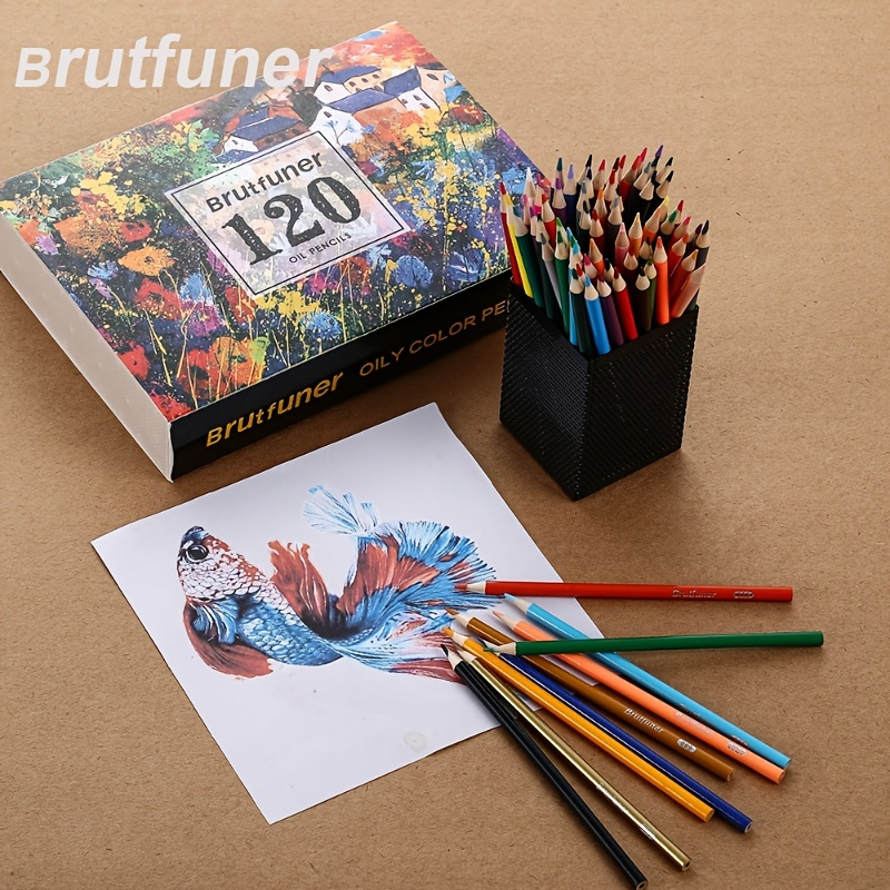 KALOUR 120 Colors Professional Color Pencil Set Iron Box Colored