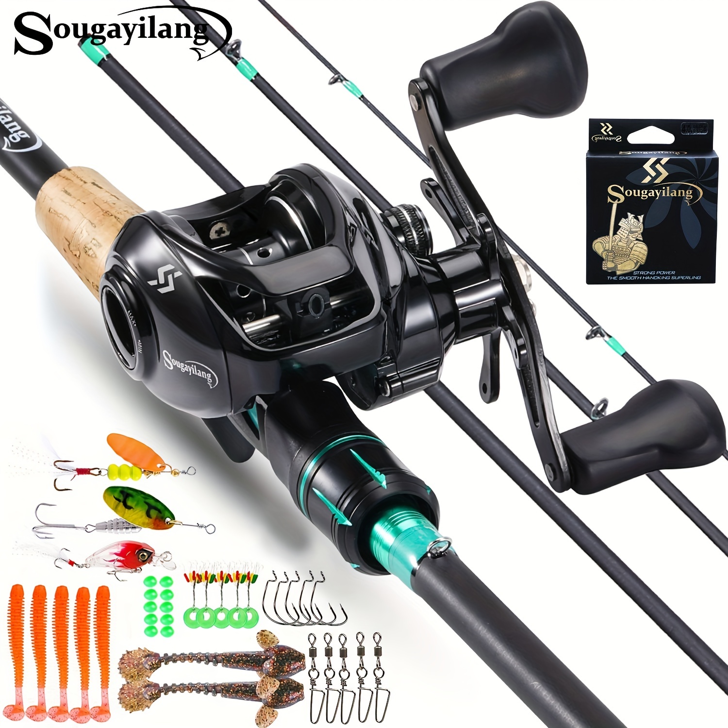 Goture 1.8-3m Telescopic Travel Fishing Rod And 5+1bb Metal Reel And Line  And Lure Hook Combo For Bass Salmon Trout Fishing - Rod Combo - AliExpress