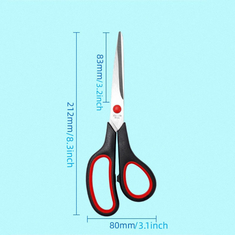 LIVINGO 9.5 Titanium Coated Fabric Scissors Heavy Duty Sharp Sewing Shears,  Sharp, Red and Black 