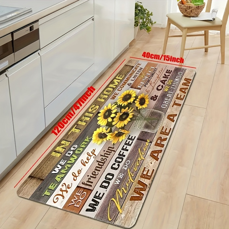 Boho Sunflower Anti-fatigue Kitchen Rug - Comfort Standing Mats