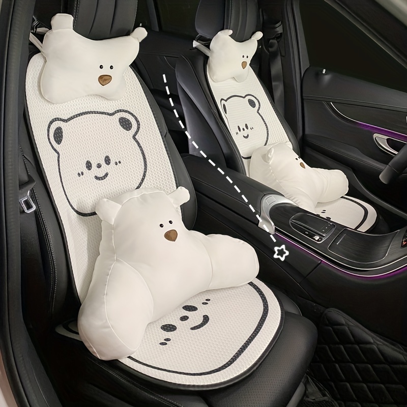 Car Seat Cushion: Plush Winter Cover With Heating Pad Bear - Temu