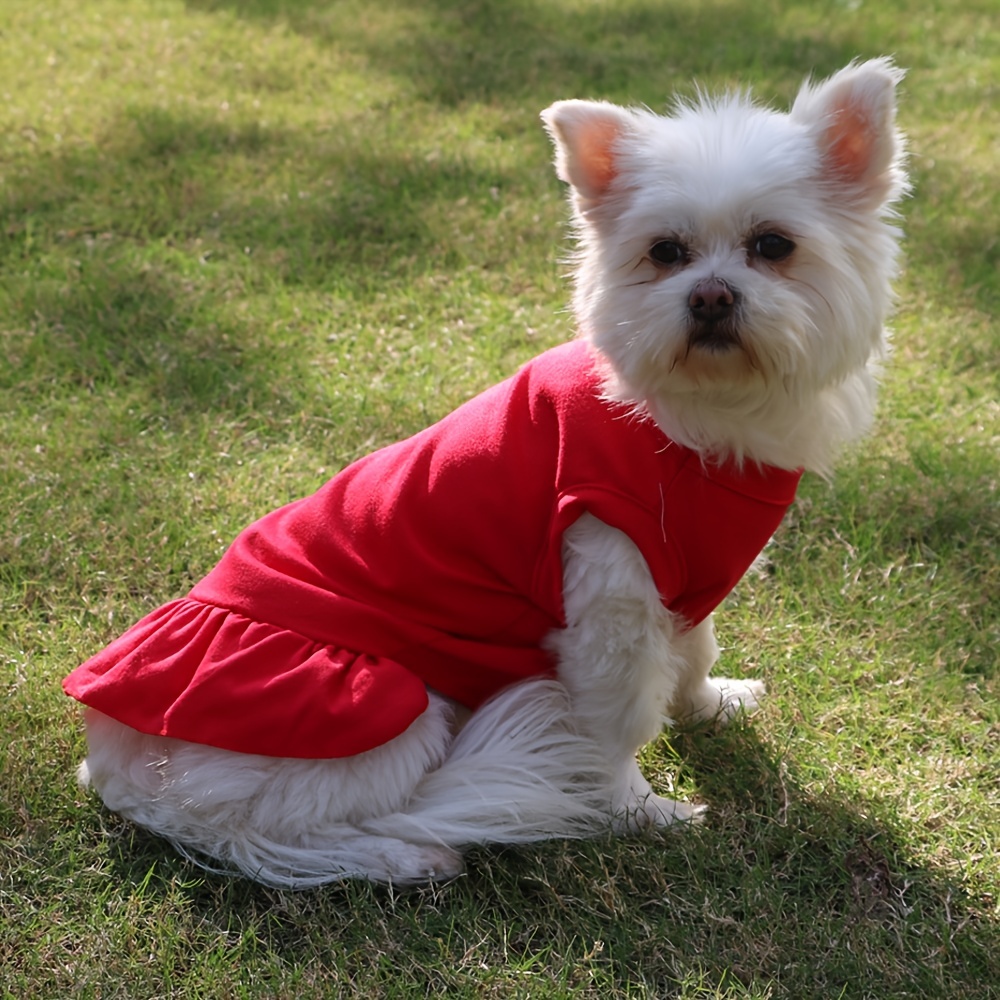  PUMYPOREITY Dog Dress, Dog Clothes for Small Dogs,Dog Harness  Dress,Small Dog Outfits,Dog Princess Costume,Dog Dresses for Small Dogs,Bunny,Cat,L,Rose  Red : Pet Supplies