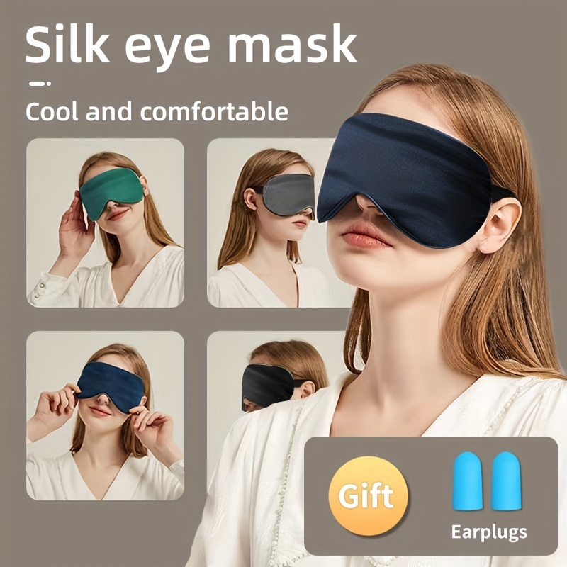 BeeVines Silk Sleep Mask, 2 Pack 100% Real Natural Pure Silk Eye Mask with  Adjustable Strap, Sleeping Aid Blindfold, Eye Sleep Shade Cover, Blocks