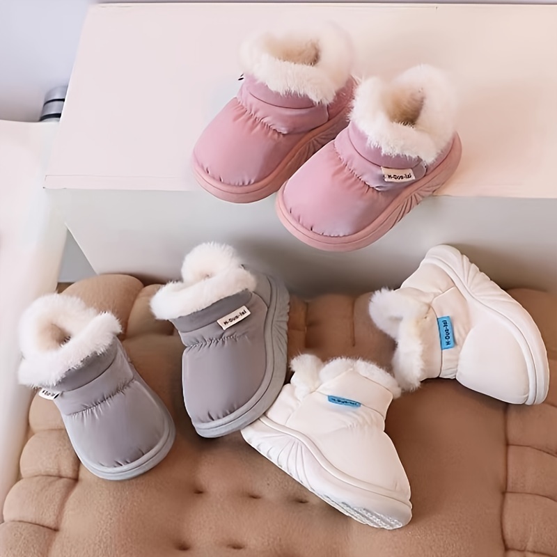 Baby Girls Boys Winter Warm Fur Snow Boots Non-slip Bottom Thick Warm Soft  Sole Plush Lining Booties Toddler First Walkers Shoes - AliExpress