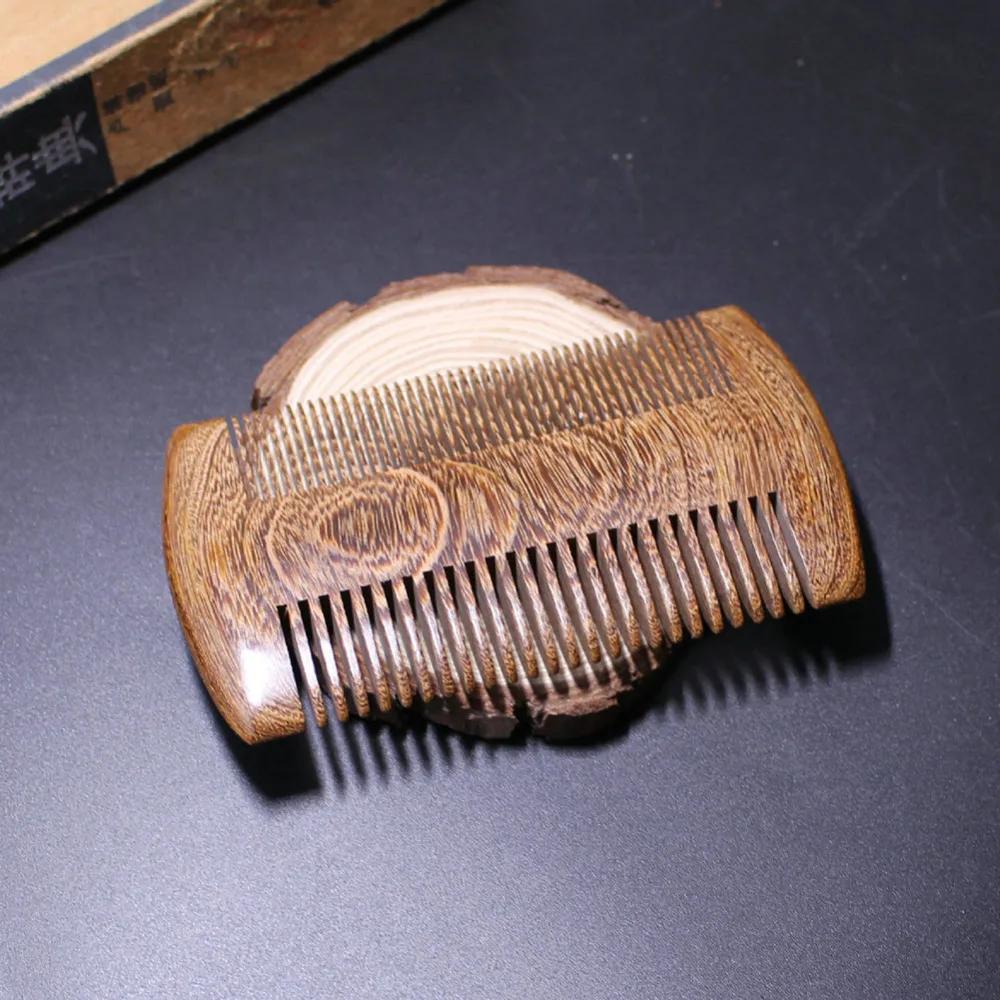 Peine de madera de sándalo natural para cabello rizado, peine de madera  liso, sin enganches, sin estático, sin enredos (peine de dientes finos)
